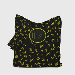 Сумка-шопер Twenty one pilots pattern rock yellow, цвет: 3D-принт