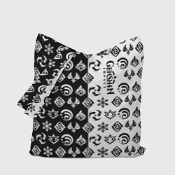 Сумка-шопер Genshin Impact - black and white, цвет: 3D-принт