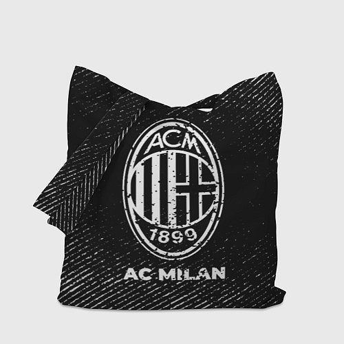 Сумка-шоппер AC Milan с потертостями на темном фоне / 3D-принт – фото 1
