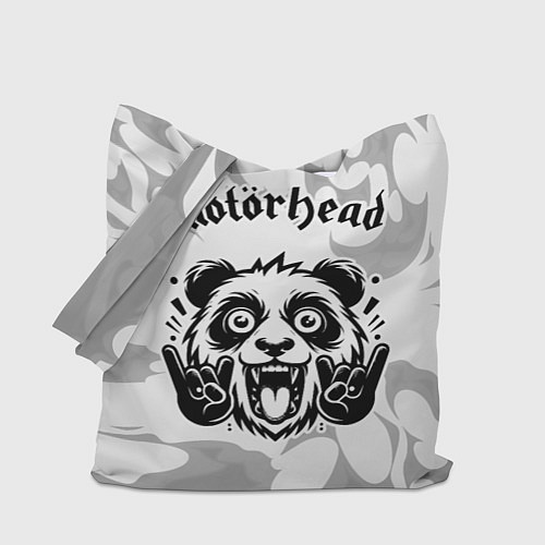 Сумка-шоппер Motorhead рок панда на светлом фоне / 3D-принт – фото 1