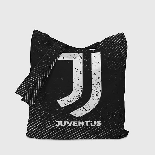 Сумка-шоппер Juventus с потертостями на темном фоне / 3D-принт – фото 1