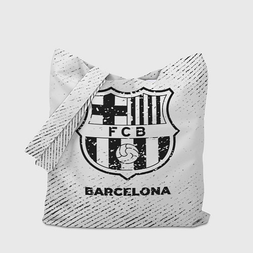 Сумка-шоппер Barcelona с потертостями на светлом фоне / 3D-принт – фото 1