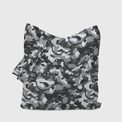 Сумка-шопер Серый пиксельный камуфляж, цвет: 3D-принт