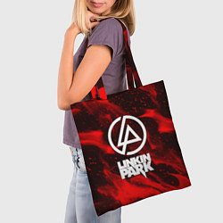 Сумка-шопер Linkin park красный огонь, цвет: 3D-принт — фото 2