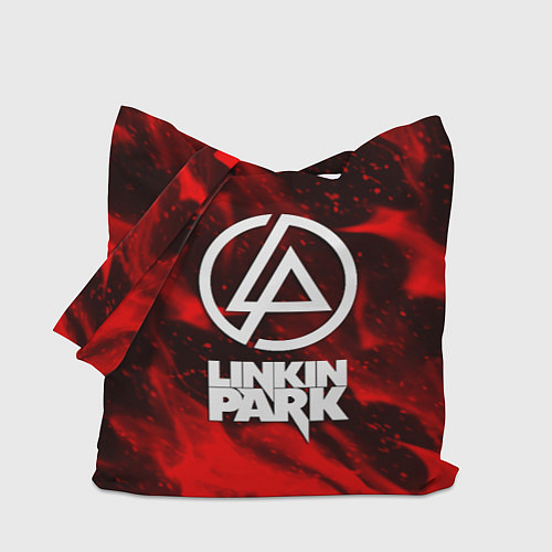 Сумка-шоппер Linkin park красный огонь / 3D-принт – фото 1