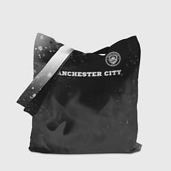 Сумка-шопер Manchester City sport на темном фоне посередине, цвет: 3D-принт