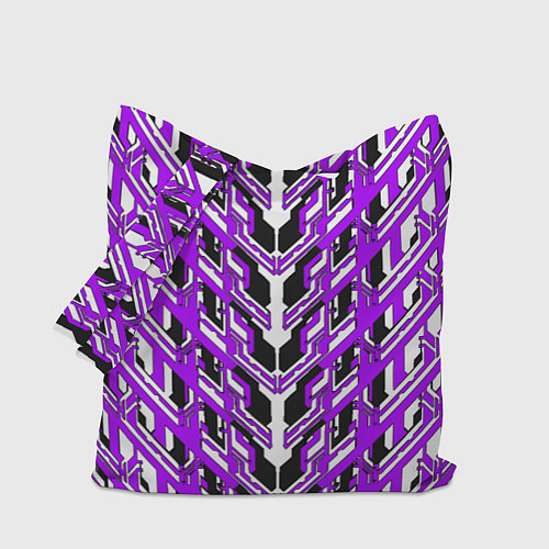 Сумка-шоппер Фиолетовая техно броня / 3D-принт – фото 1