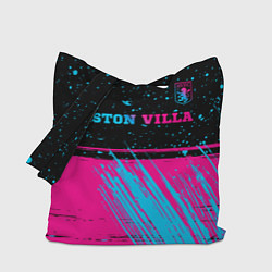 Сумка-шопер Aston Villa - neon gradient посередине, цвет: 3D-принт