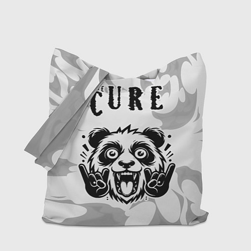 Сумка-шоппер The Cure рок панда на светлом фоне / 3D-принт – фото 1