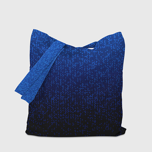 Сумка-шоппер Градиент мелкая мозаика сине-чёрный / 3D-принт – фото 1