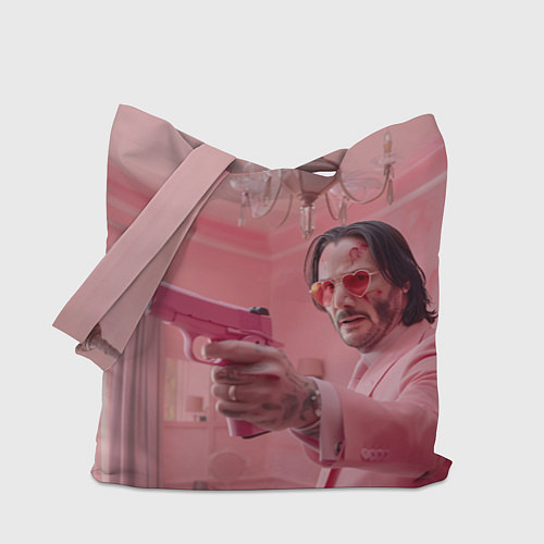 Сумка-шоппер Джон Уик в розовом костюме / 3D-принт – фото 1