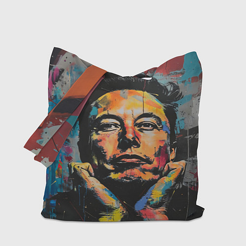 Сумка-шоппер Илон Маск граффити портрет / 3D-принт – фото 1