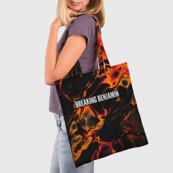 Сумка-шопер Breaking Benjamin red lava, цвет: 3D-принт — фото 2