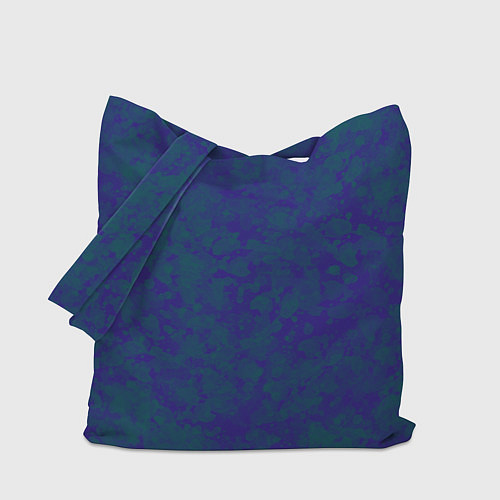 Сумка-шоппер Камуфляж синий с зелеными пятнами / 3D-принт – фото 1