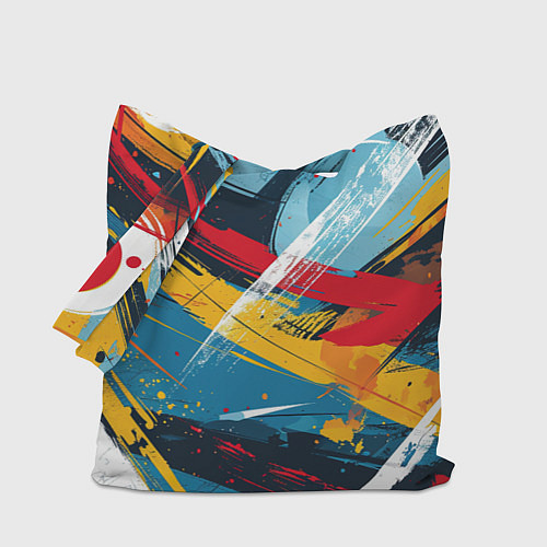 Сумка-шоппер Цветные мазки красок / 3D-принт – фото 1