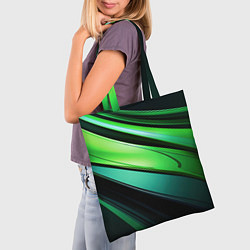 Сумка-шопер Абстрактные геометрические плавные линии минимализ, цвет: 3D-принт — фото 2