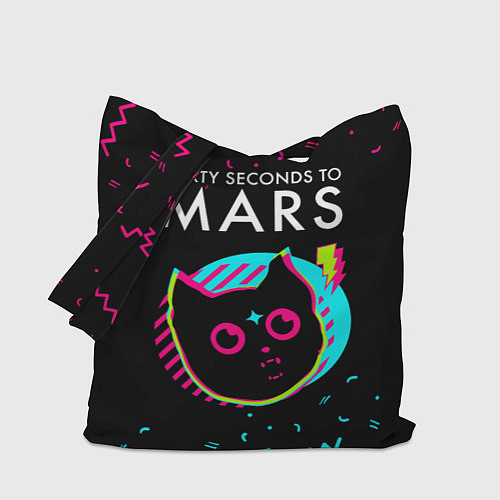 Сумка-шоппер Thirty Seconds to Mars - rock star cat / 3D-принт – фото 1