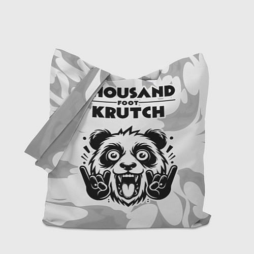 Сумка-шоппер Thousand Foot Krutch рок панда на светлом фоне / 3D-принт – фото 1