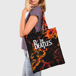Сумка-шопер The Beatles red lava, цвет: 3D-принт — фото 2