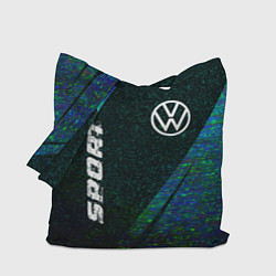Сумка-шопер Volkswagen sport glitch blue, цвет: 3D-принт