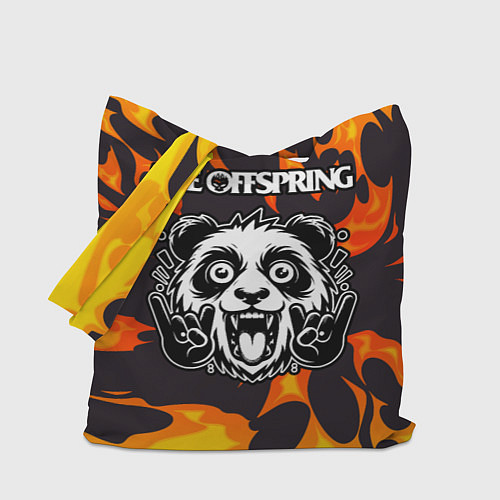 Сумка-шоппер The Offspring рок панда и огонь / 3D-принт – фото 1