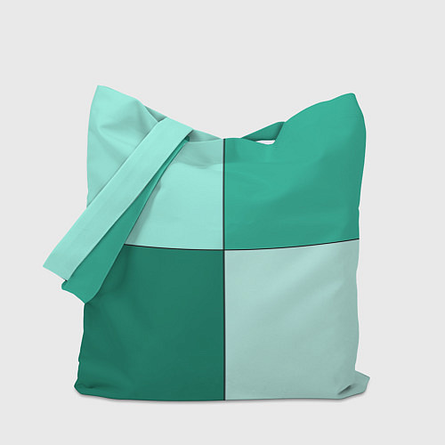Сумка-шоппер Геометричный зелёный и мятный / 3D-принт – фото 1