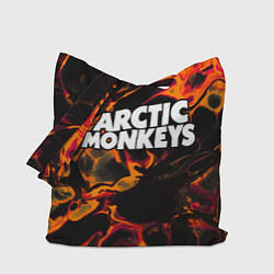 Сумка-шопер Arctic Monkeys red lava, цвет: 3D-принт