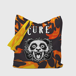 Сумка-шопер The Cure рок панда и огонь, цвет: 3D-принт