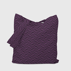 Сумка-шопер Тёмный фиолетовый волнистые полосы, цвет: 3D-принт