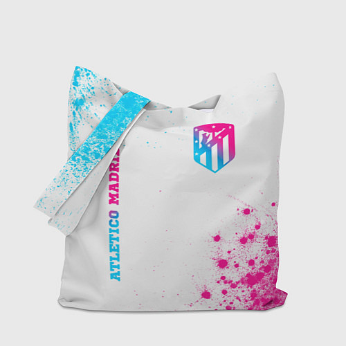 Сумка-шоппер Atletico Madrid neon gradient style вертикально / 3D-принт – фото 1