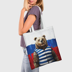 Сумка-шопер Медведь и флаг России, цвет: 3D-принт — фото 2