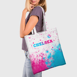 Сумка-шопер Chelsea neon gradient style посередине, цвет: 3D-принт — фото 2