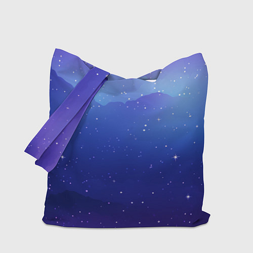 Сумка-шоппер Синий космос и звезды / 3D-принт – фото 1