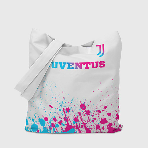 Сумка-шоппер Juventus neon gradient style посередине / 3D-принт – фото 1