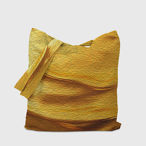 Сумка-шоппер Золотая поверхность с волнами и рябью / 3D-принт – фото 1