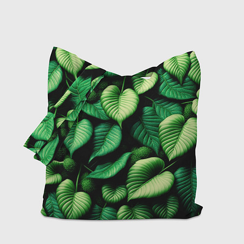 Сумка-шоппер Зеленые листья и мох / 3D-принт – фото 1