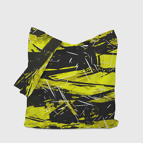 Сумка-шоппер Yellow geometry - спортивный узор / 3D-принт – фото 1