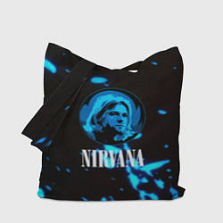 Сумка-шопер Nirvana рок бенд краски, цвет: 3D-принт