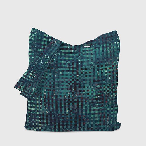 Сумка-шоппер Сине-бирюзовый абстрактный / 3D-принт – фото 1