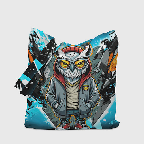 Сумка-шоппер Сова в стильной одежде модница / 3D-принт – фото 1