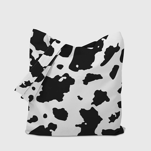 Сумка-шоппер Черно белый коровий узор / 3D-принт – фото 1