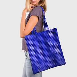 Сумка-шопер Синий ультрамарин абстрактные полосы, цвет: 3D-принт — фото 2