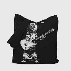 Сумка-шопер Кот играет на электрогитаре, цвет: 3D-принт