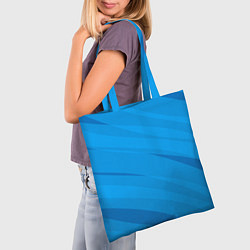 Сумка-шопер Насыщенный голубой полосами, цвет: 3D-принт — фото 2