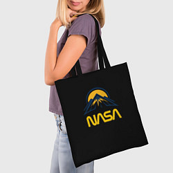 Сумка-шопер Nasa горы лого, цвет: 3D-принт — фото 2