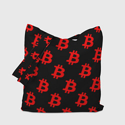 Сумка-шоппер Bitcoin red logo money