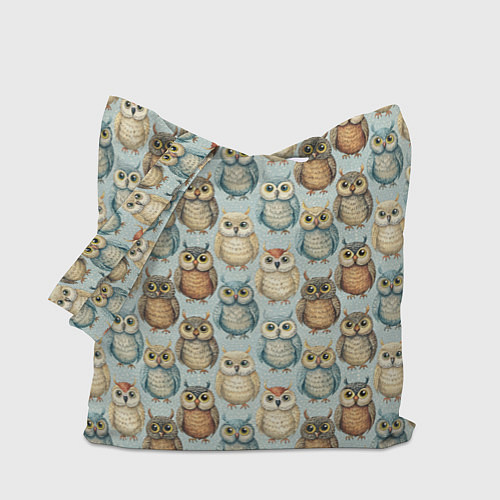 Сумка-шоппер Совы птицы паттерн / 3D-принт – фото 1