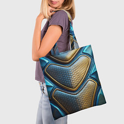 Сумка-шопер Объемный футуристический текстурный костюм из кожи, цвет: 3D-принт — фото 2