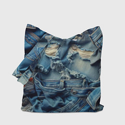 Сумка-шопер Denim rags - fashion trend, цвет: 3D-принт