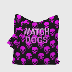 Сумка-шоппер Watch dogs neon skull